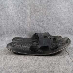 Speedo Slides Mens 11 Shoes Sandals Slip On Sport Deck Swim Casual Black Flat